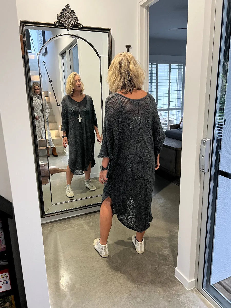 La Bottega di Brunella Linen Dress Vestito Fausta Campagna - Lava