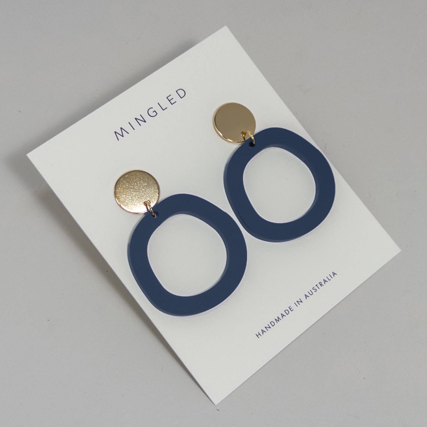 Mingled Charlie Dark Blue Dangle Earrings