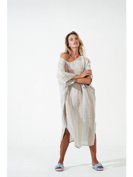 Estilo Emporio Nebbilio Linen Dress - Binario