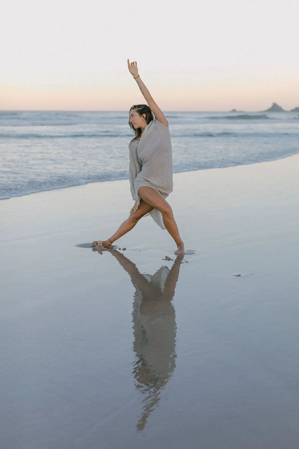 La Bottega di Brunella Linen Dress Vestito Fausta Garzata - Natural