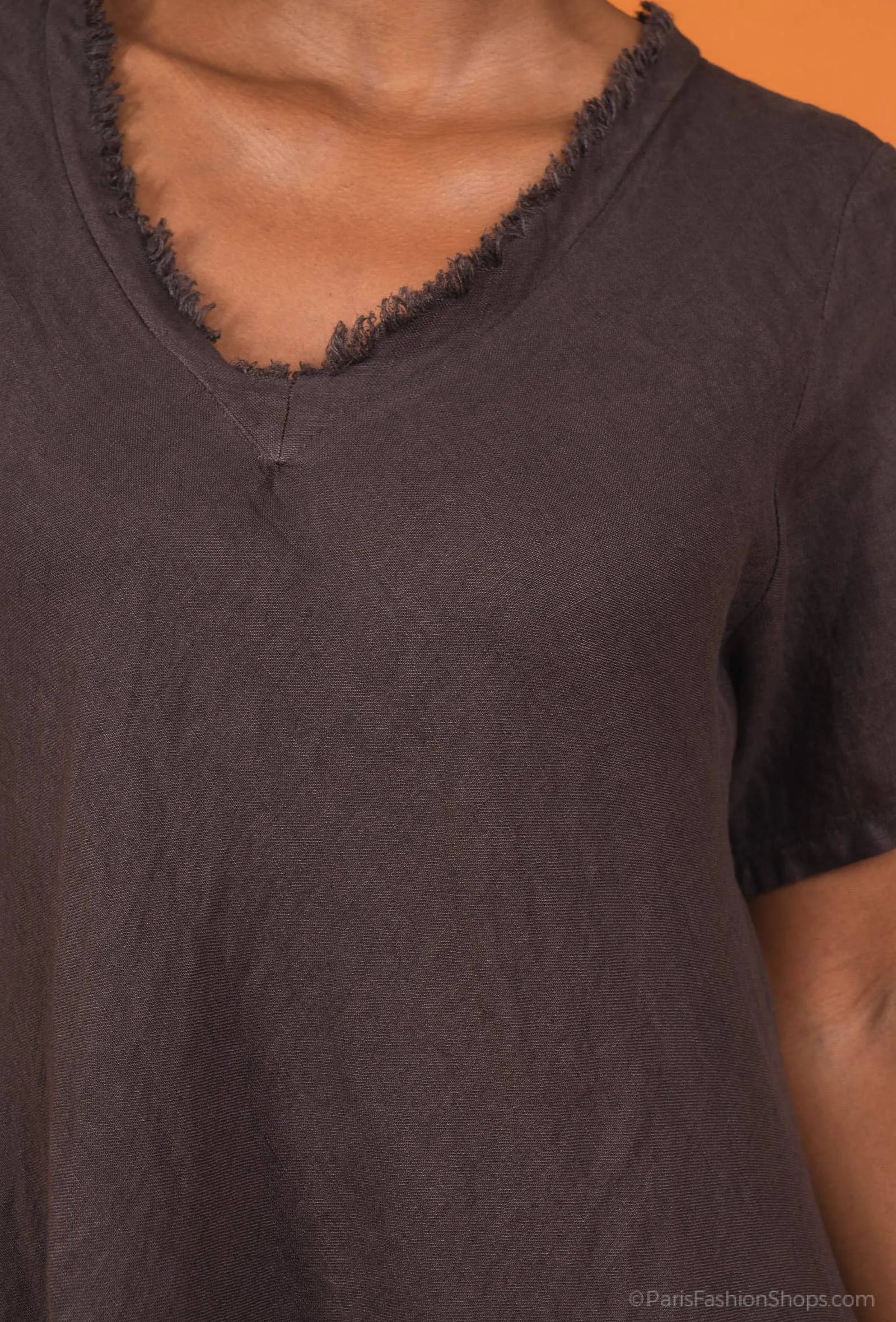 Linen Dress Maxi Bias Cut Made in Italy - Khaki - One size