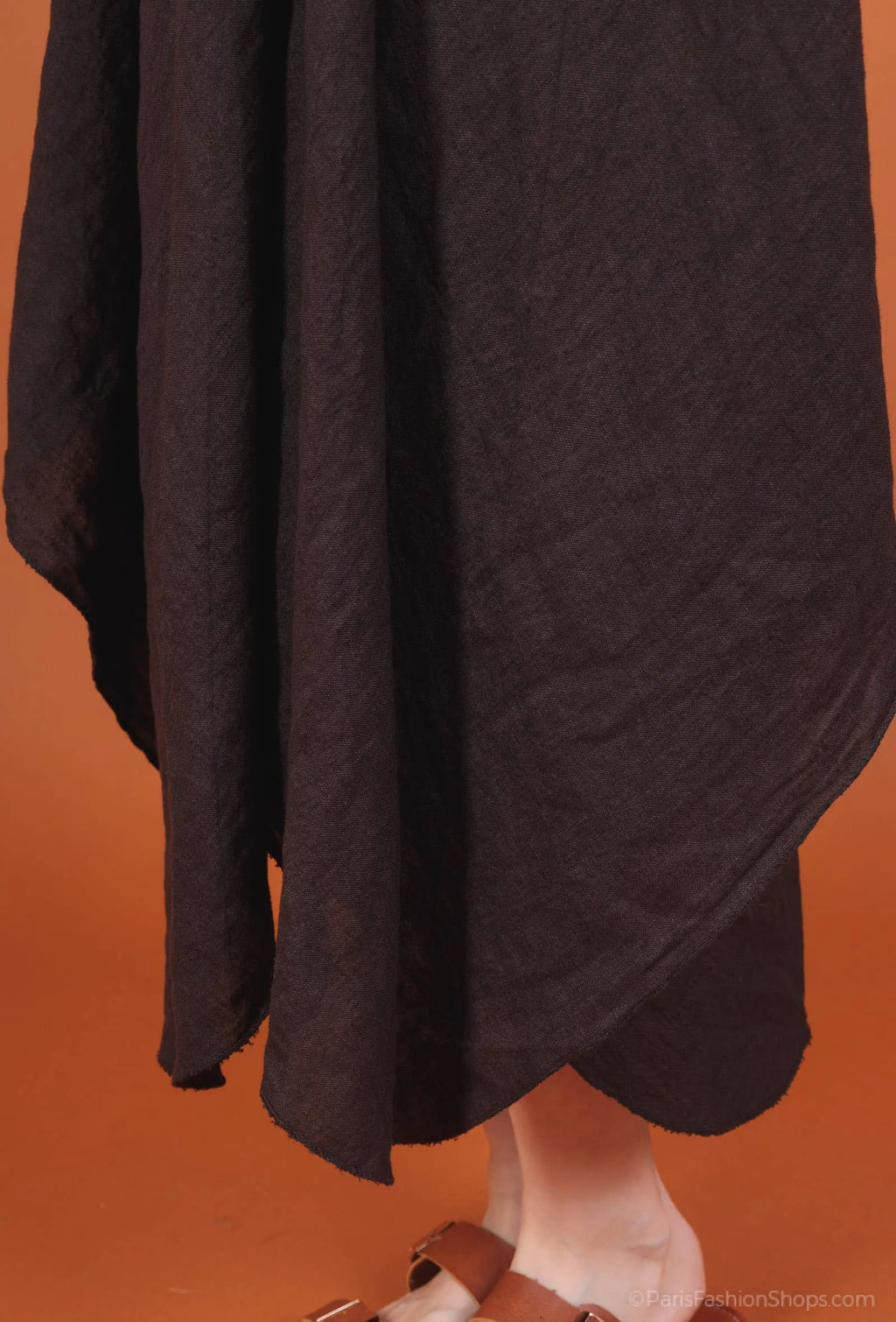 Linen Dress Flowy Maxi Made in Italy - Black - One size