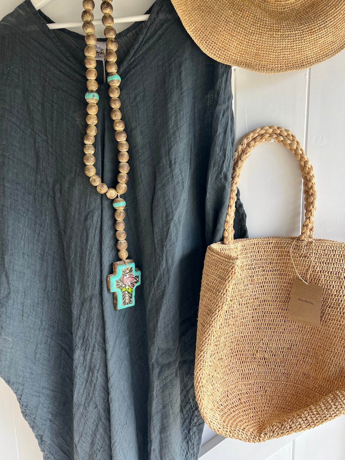 La Bottega di Brunella Linen Dress Fausta Garzata - Lava