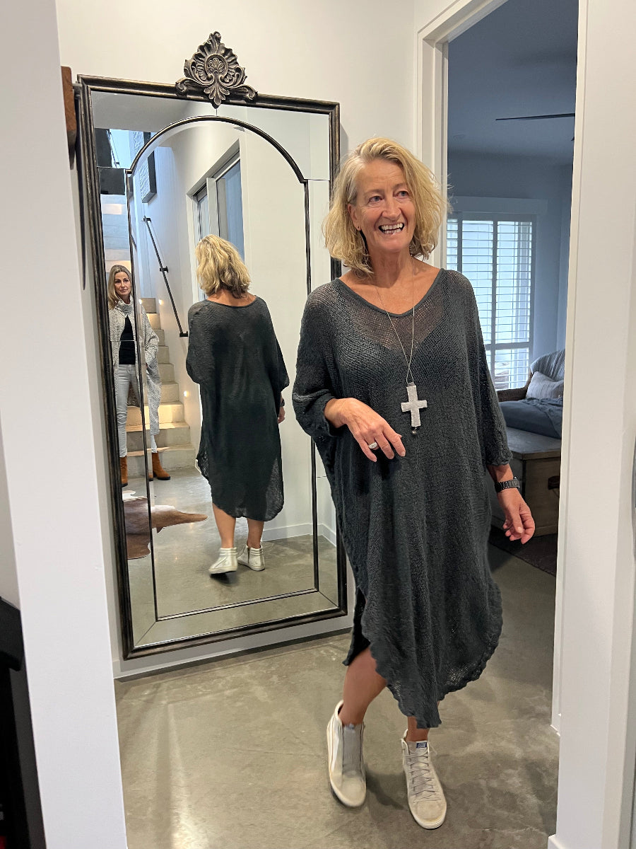 La Bottega di Brunella Linen Dress Vestito Fausta Campagna - Lava