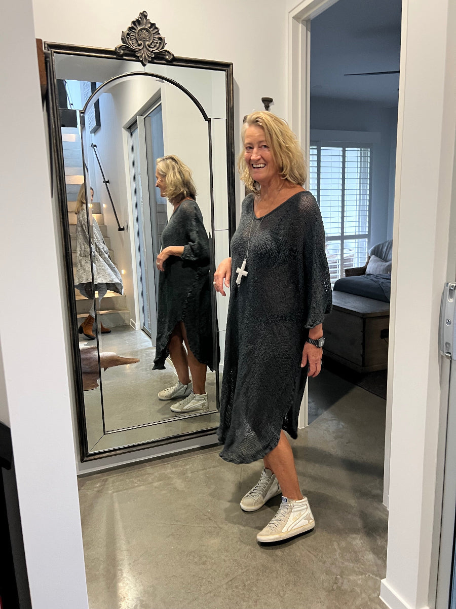 La Bottega di Brunella Linen Dress Vestito Fausta Campagna - Lava