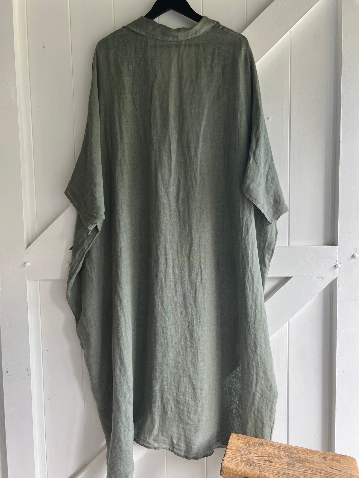 Made in Italy Dress – Linen Kaftan Olive